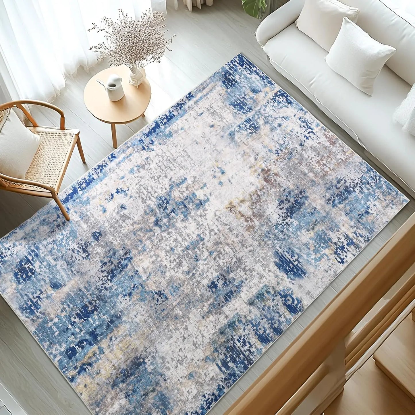 Living Room Area Rug Modern Abstract Boho Vintage Non Slip
