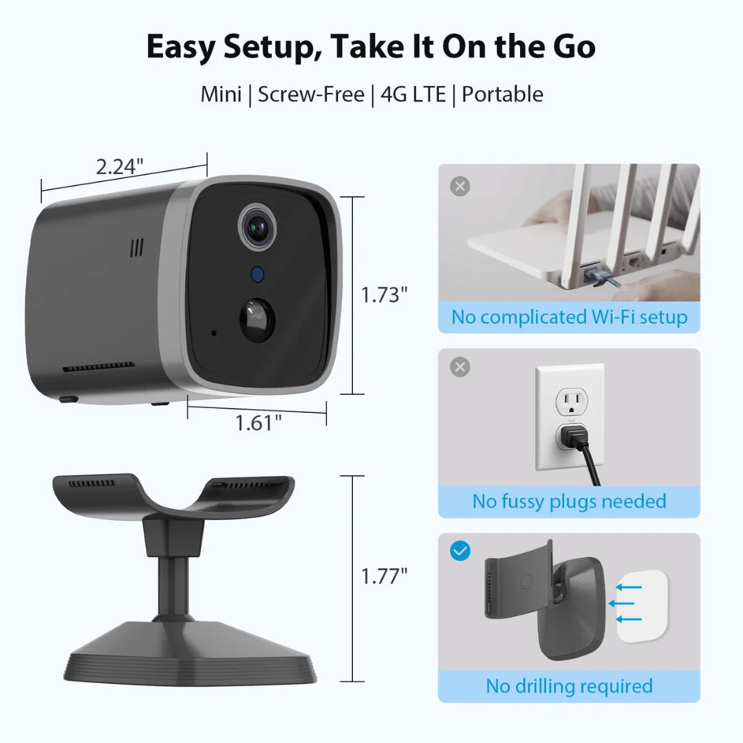 4G Wireless Security Camera Battery Powered Night Vision