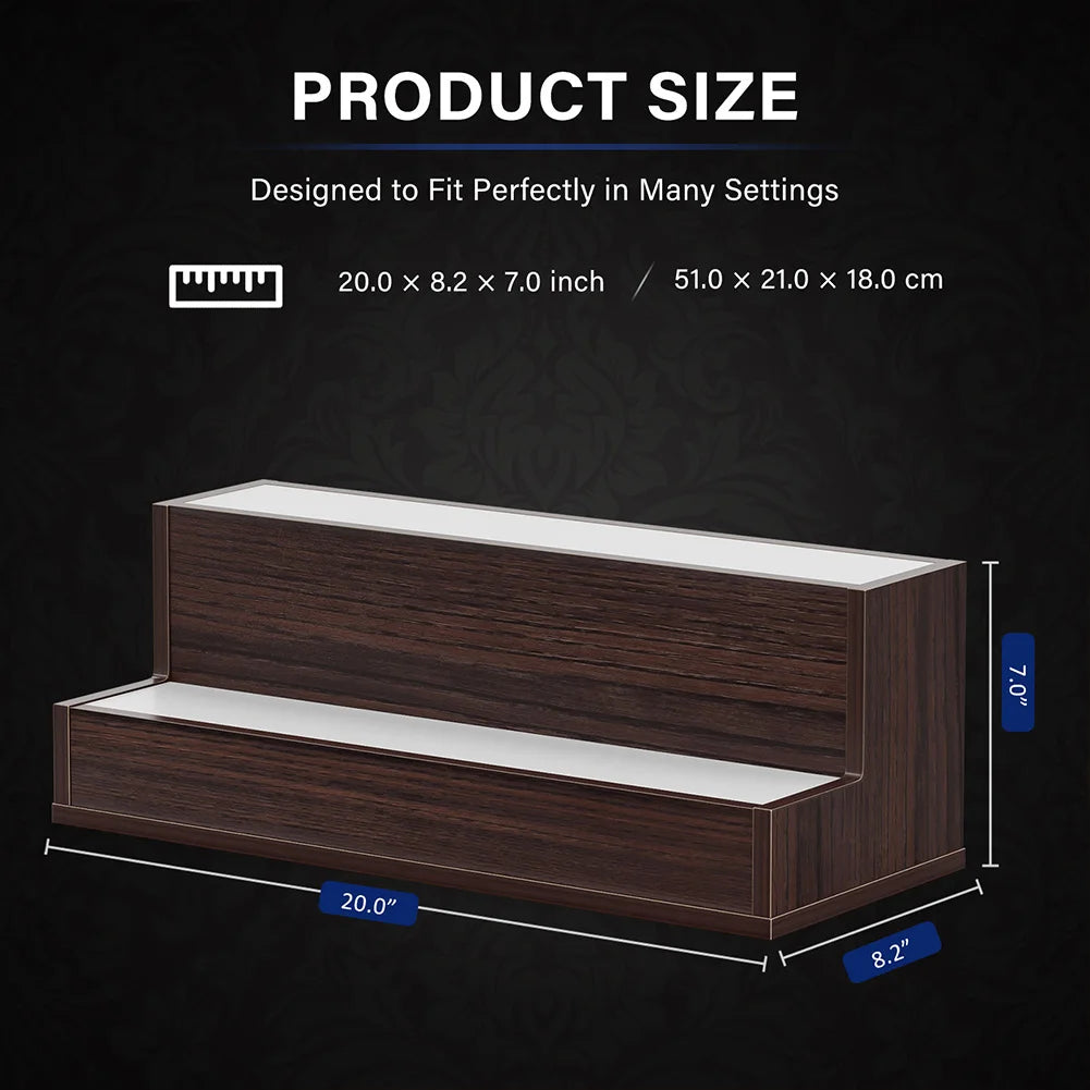 LED Lighted Liquor Shelves Wooden Bottle Display Shelf with App Remote Control for Home Bar Pub Restaurant Party Supplies 20 Inch