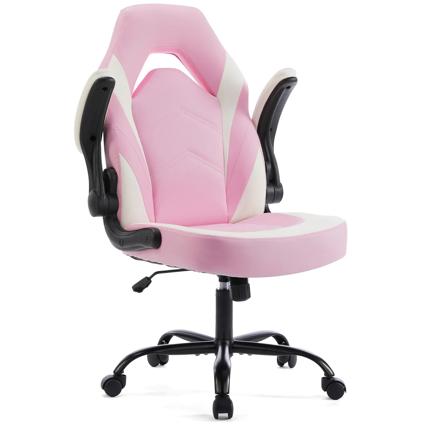 JHK Ergonomic Office Computer Gaming Desk Chair Adjustable PU Leather Racing Chair with Flip-Up Armrest Red