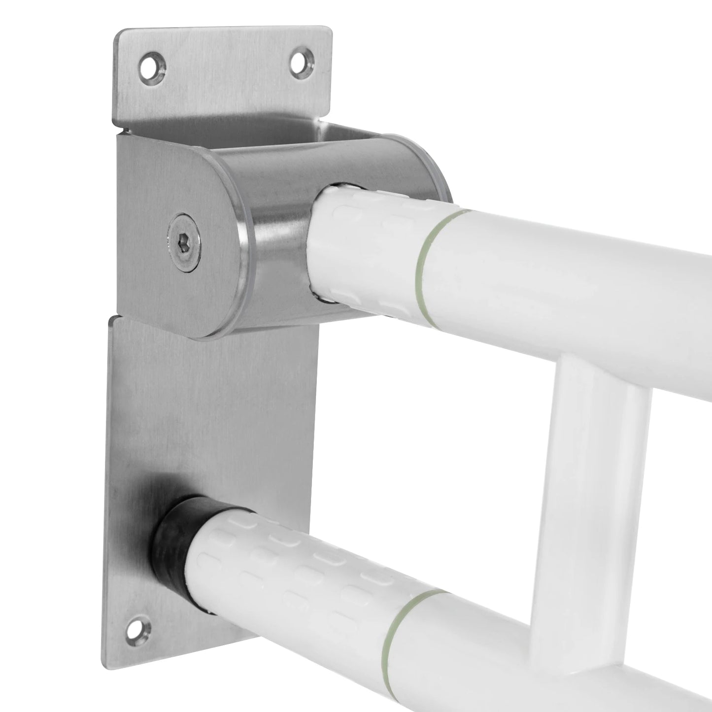 27.56 Inch Tub Handrail Foldable Antibacterial ABS Stainless Steel 220 Pounds Weight Capacity Noctilucent Rings for Easy Night Use