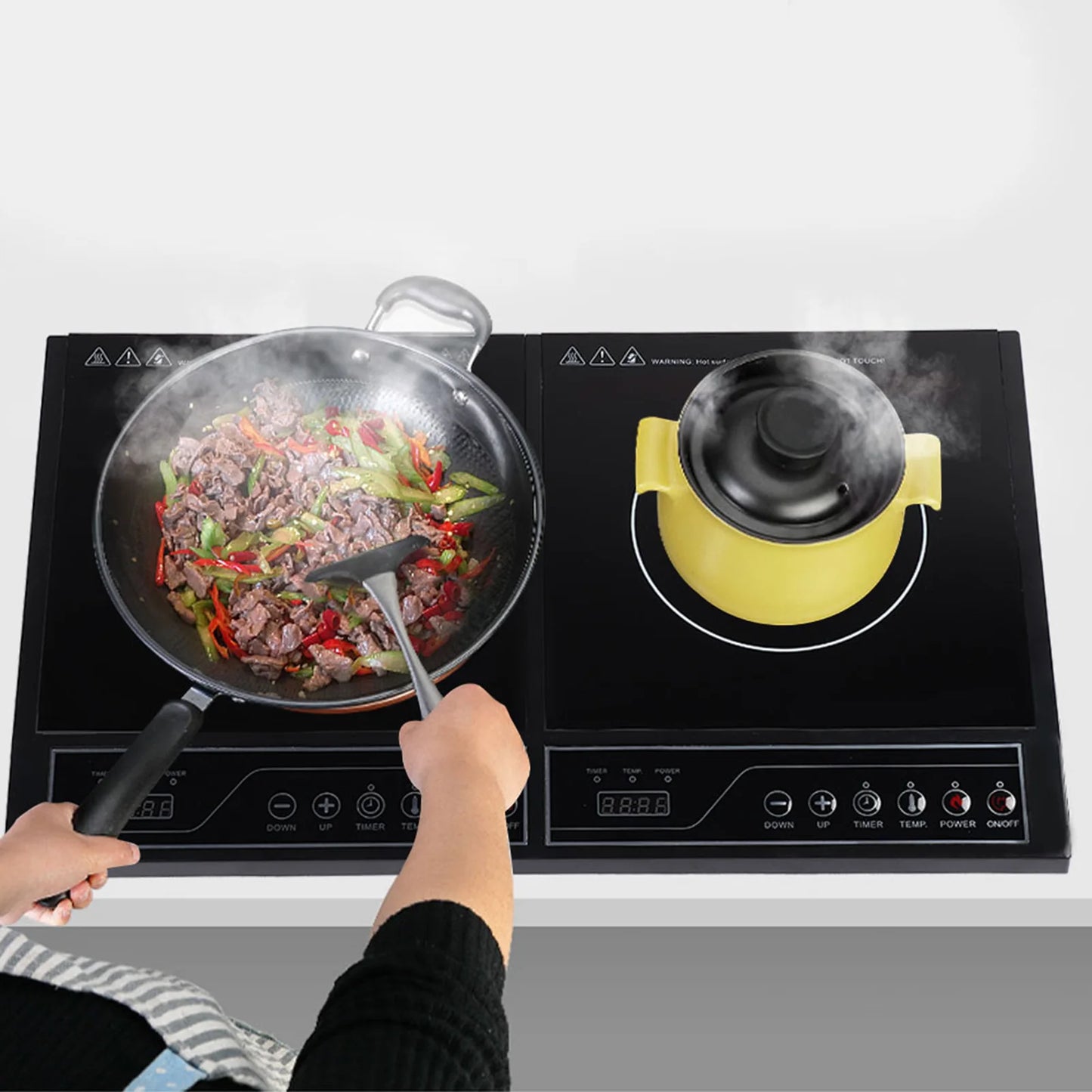 2000W Double Induction Cooktop With Touchpad Control