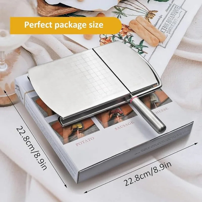 Multipurpose Cheese Slicer Stainless Steel Cutter Board with Blade Accurate Size Scale