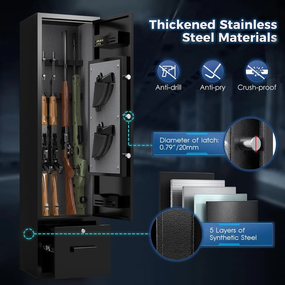Biometric Gun Safe For Home Rifle And Pistols Quick Access