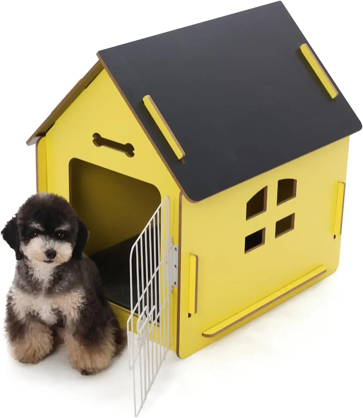 Cozy Wooden Indoor Dog House for Small Dogs and Cats Detachable Roof Design