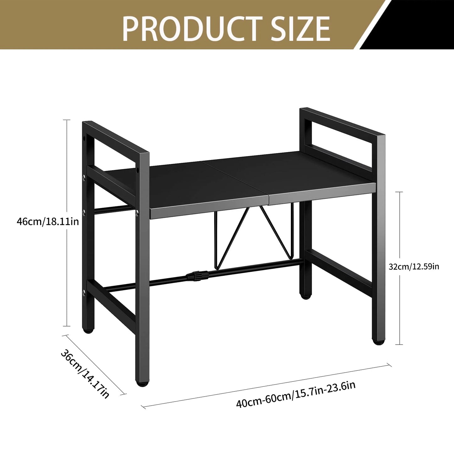 Expandable Microwave Shelf Organizer 42 64cm Moistureproof