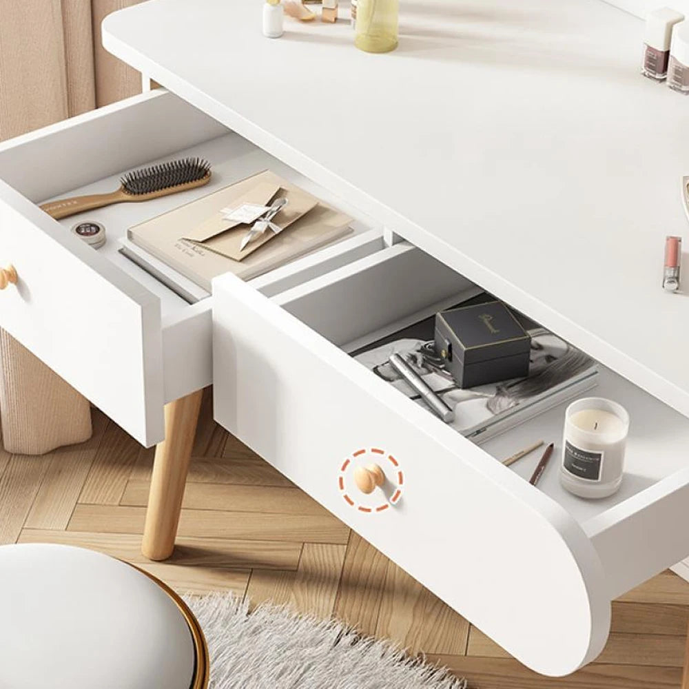 Luxury Vanity Dressing Table with Mirror White Storage