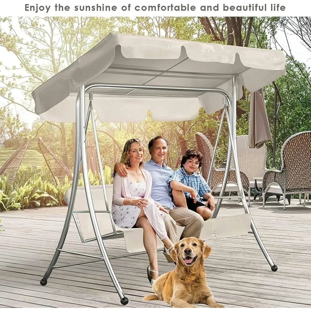 Outdoor Swing Canopy Replacement Cover Set with Cushion Covers for Patio Swing Weather Resistant UV Protection Easy Installation