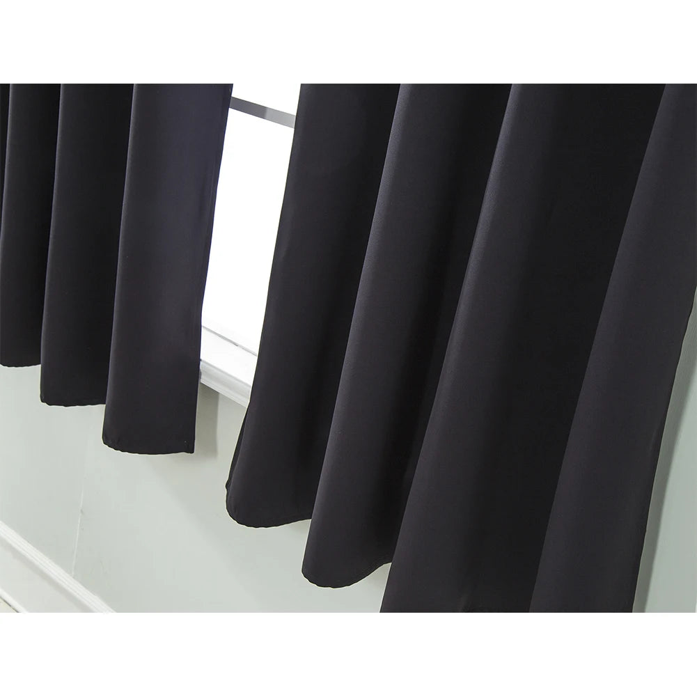 Kitchen Blackout Curtains Soft Heat Light Blocking Short Drapes for Living Room and Bedroom