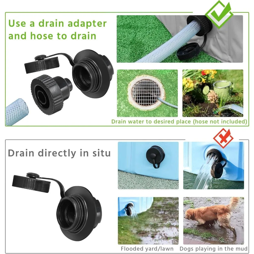 Foldable Dog Pool 71 x 12 Inches Collapsible Hard Plastic Portable Puppy Bath Tub Cat Shower Pet Wading Pool