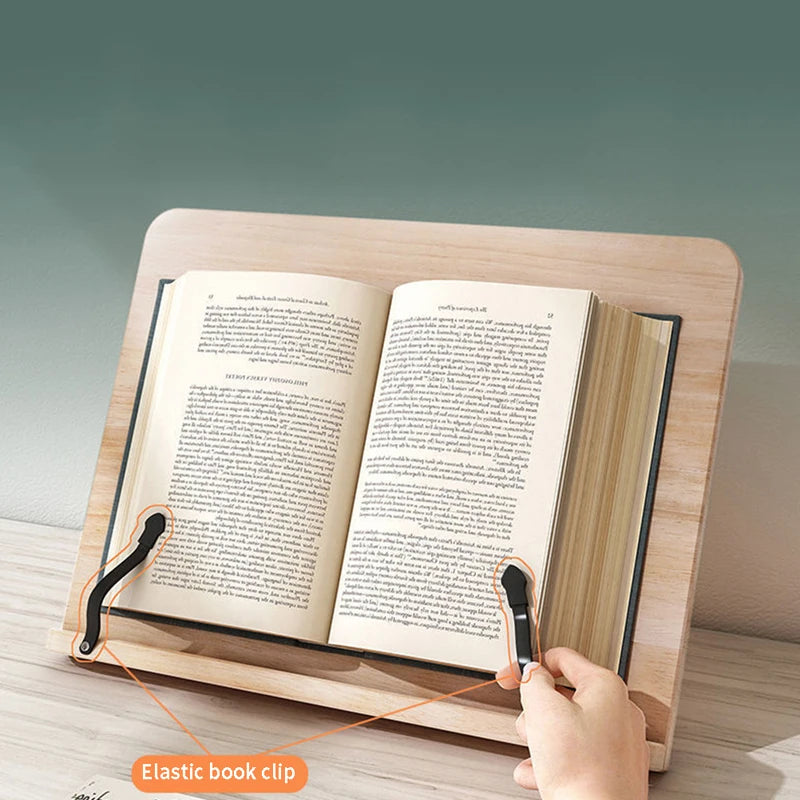 Adjustable Reading Rest Tablet and Page Paper Clips Cookbook Reading Desk Sturdy Bookstand Lightweight Bookstand for Textbooks
