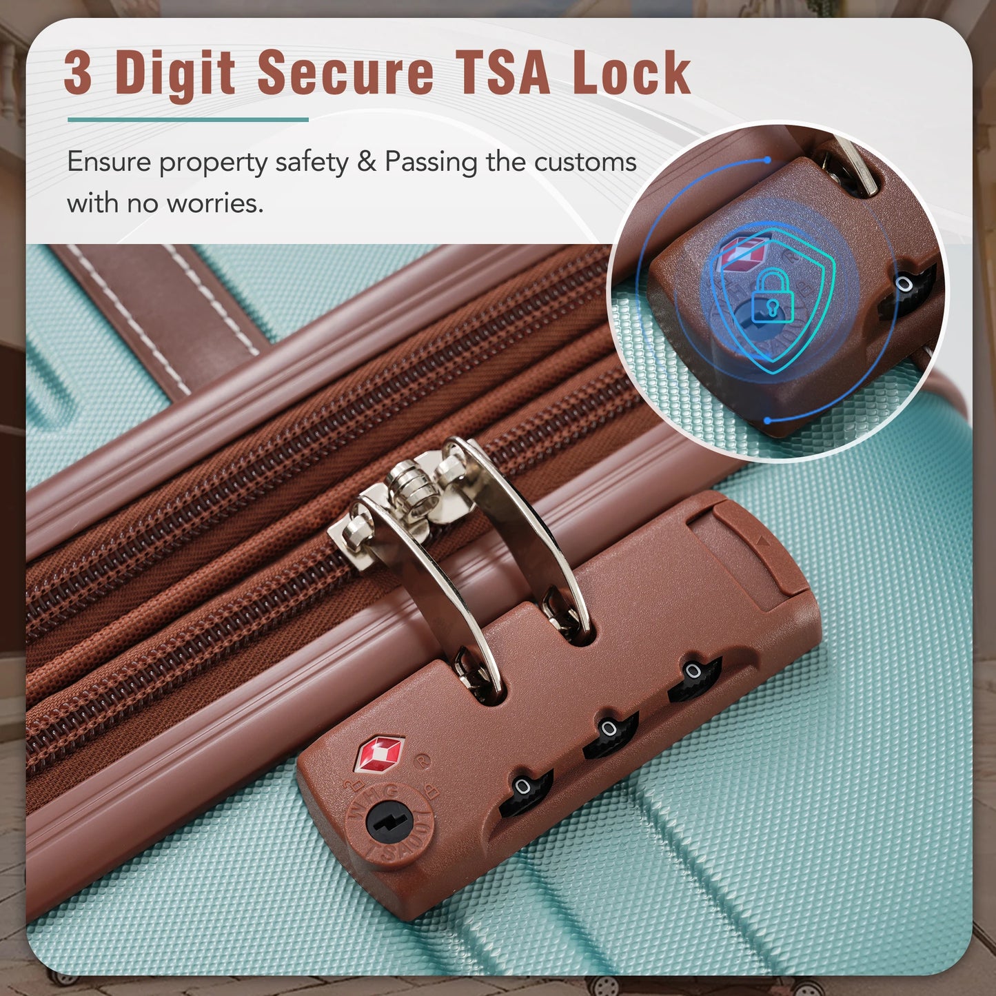 Hardside Luggage Set With 24 Inch Spinner Wheels TSA Lock