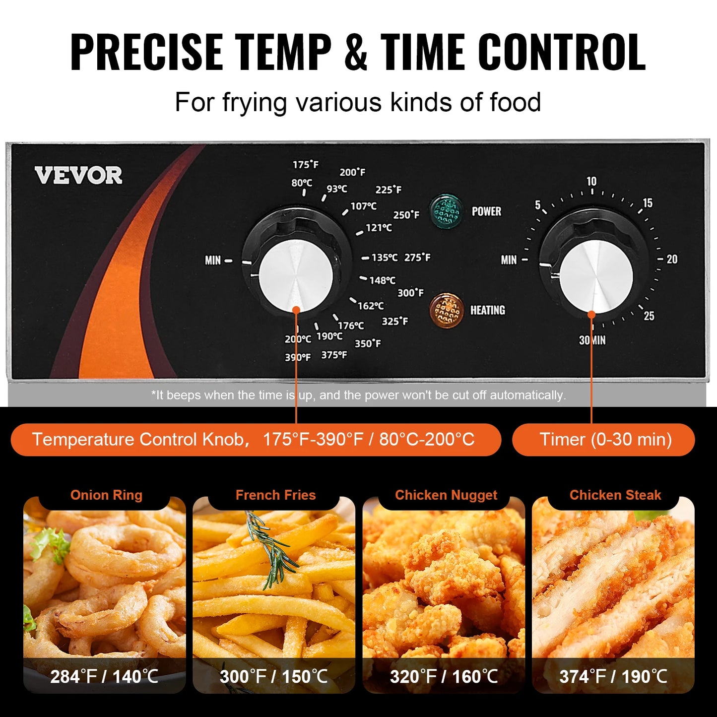 SucceBuy 9 Qt Electric Deep Fryer 1750W Countertop Basket