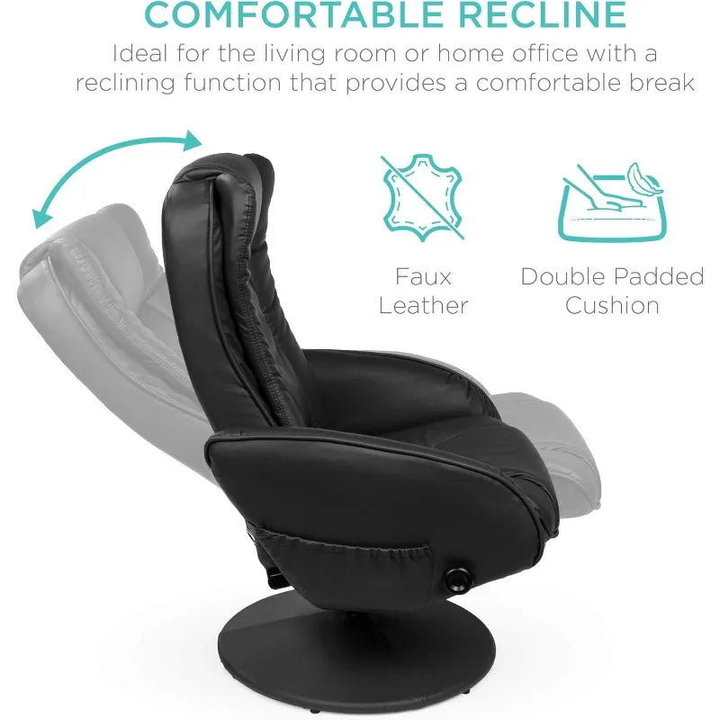 Best Choice Faux Leather Massage Recliner With Ottoman