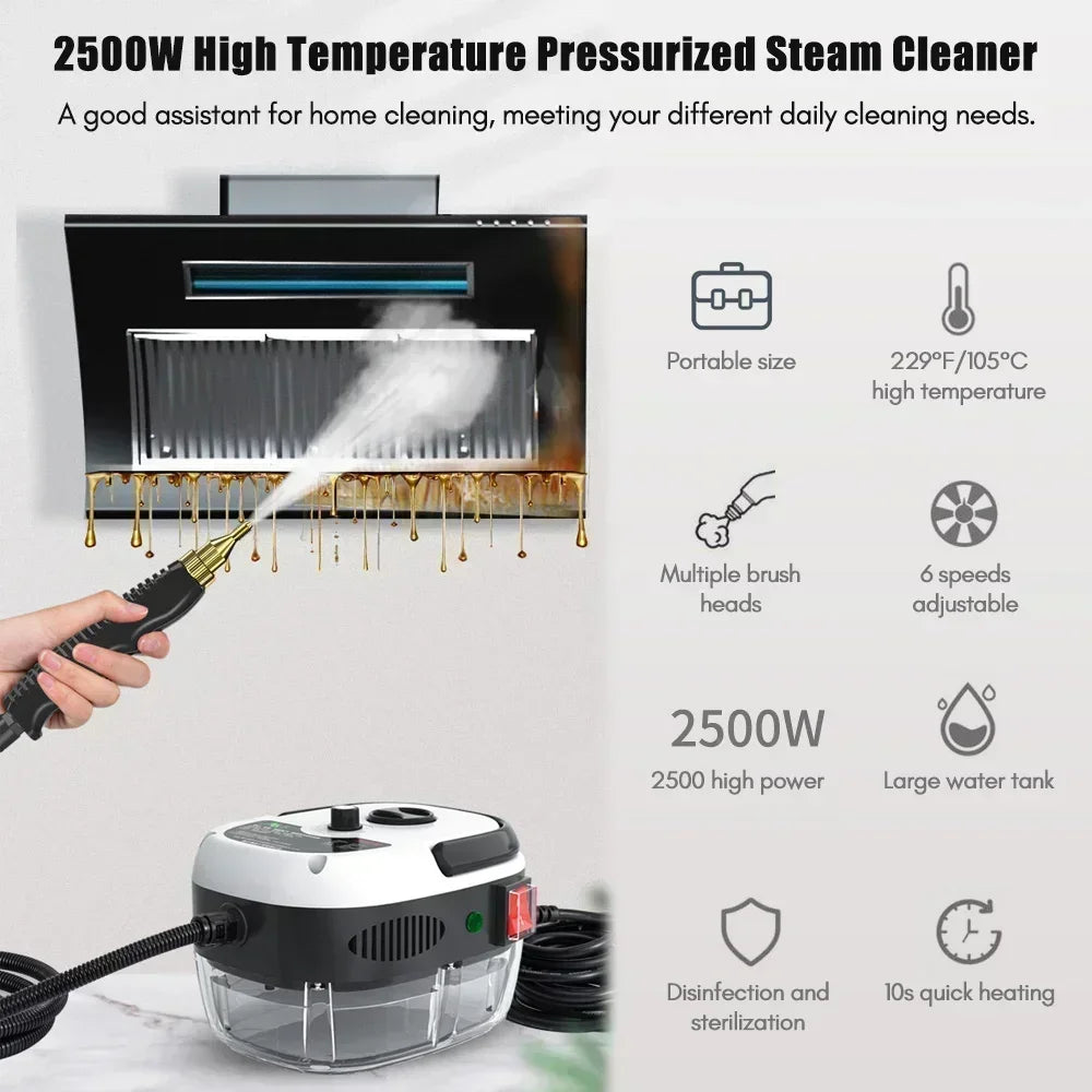 2500W Portable Steam Cleaner High Temperature Jet Washer