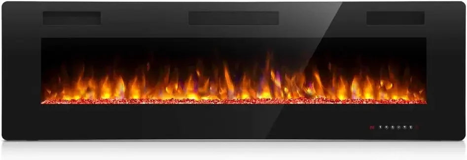 36 Inch Electric Fireplace In Wall Recessed And Wall Mounted Fireplace Heater With Multicolor Flame