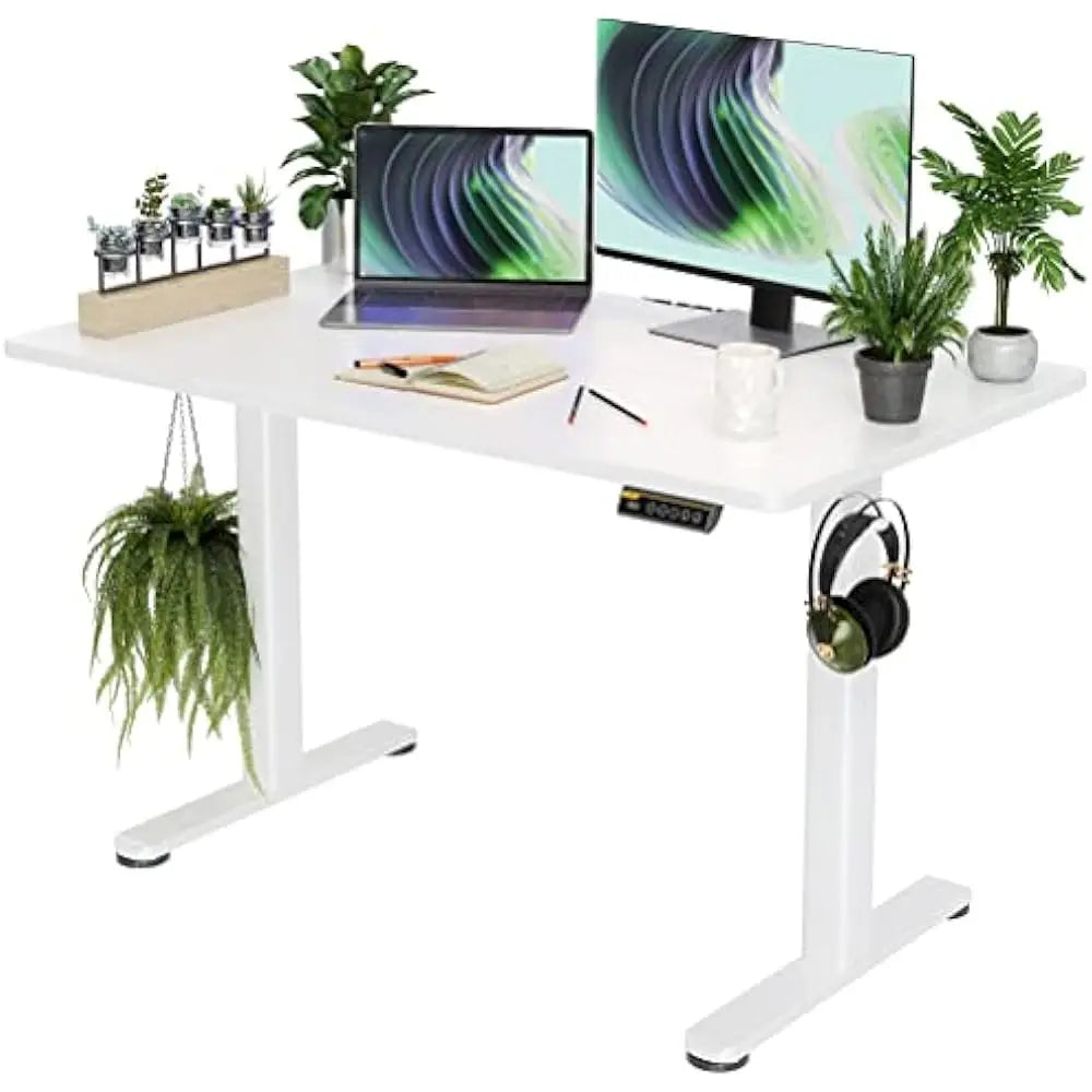 Electric Standing Desk Adjustable Height Stand Up Desks 24x48 Inches Sit Stand Home Office Desks with Splice Board and Frame