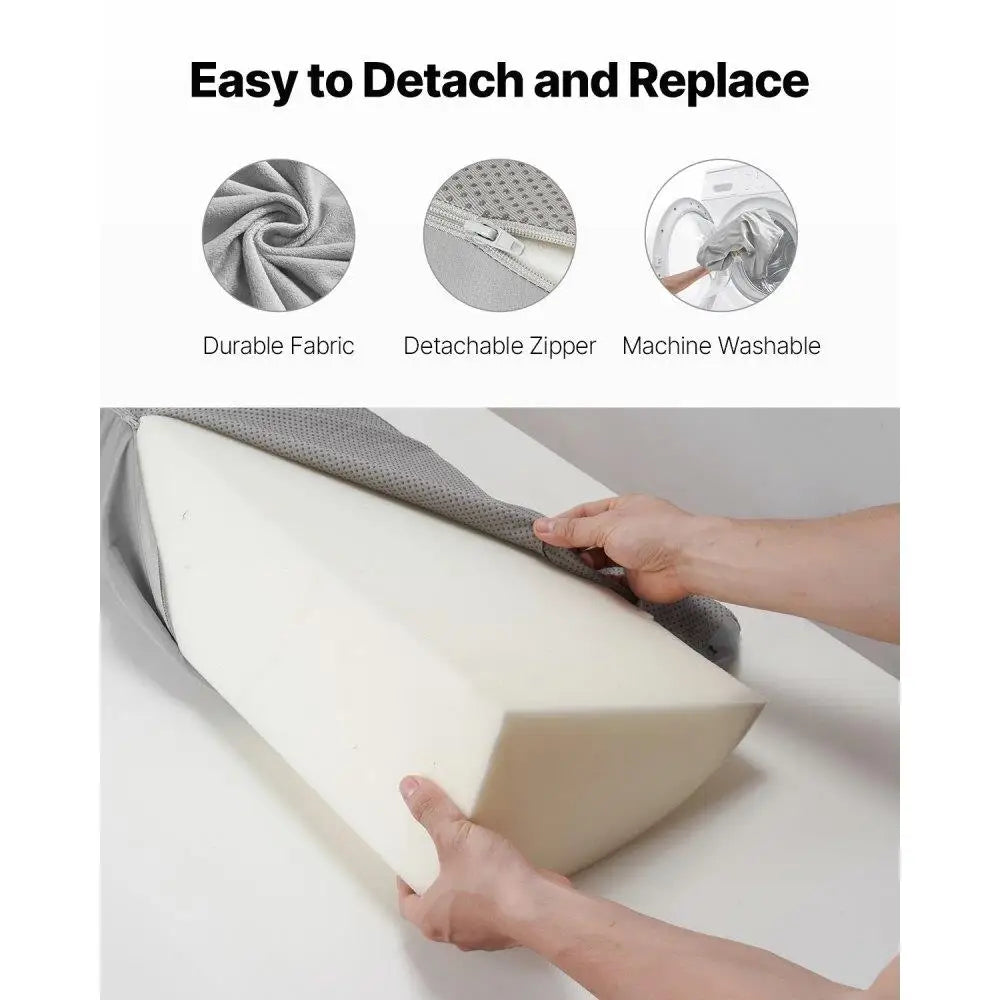 Bed Wedge Pillow for Headboard 72x10x6 Inch Soft Support for 0 to 7 Inch Mattress Space