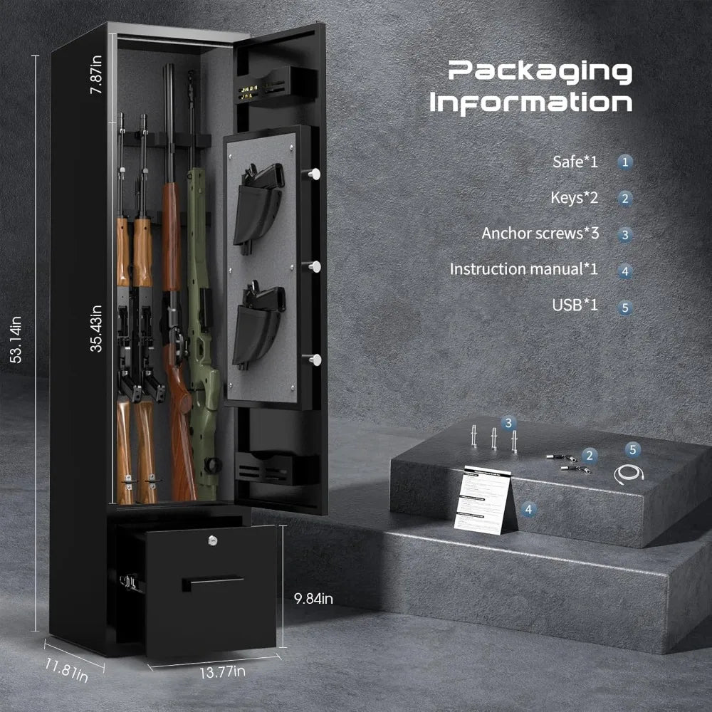 Biometric Gun Safe For Home Rifle And Pistols Quick Access
