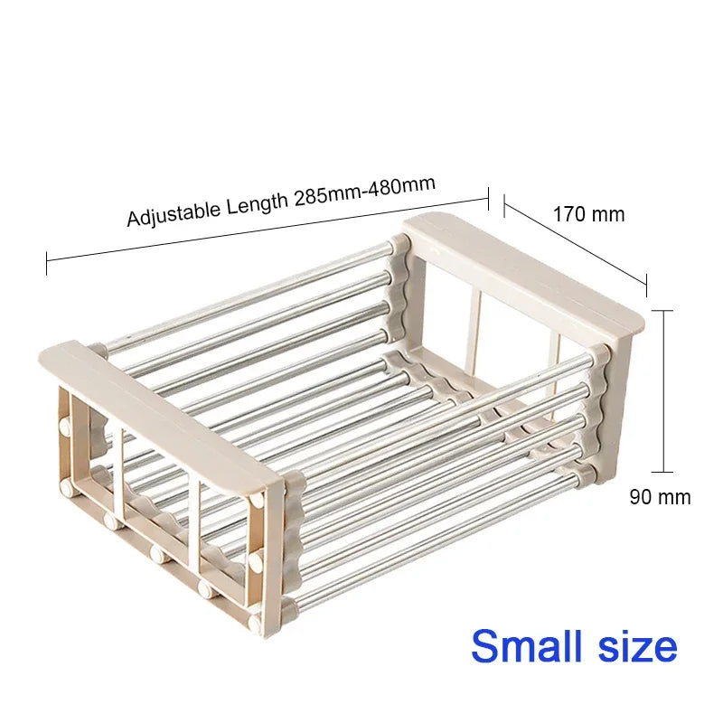 Kitchen Stainless Steel Sink Drain Rack 304 Dish Drying Rack Storage Organizer Black Small