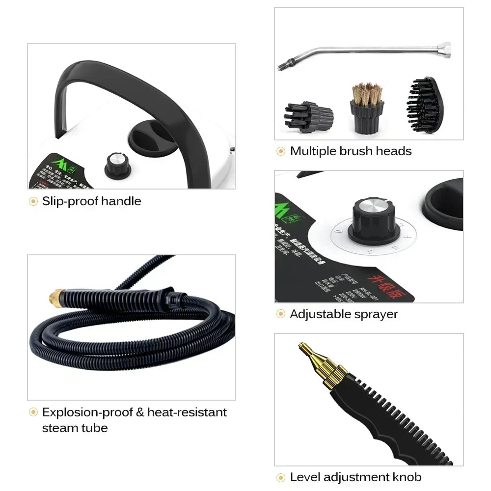 2500W Portable Steam Cleaner High Temperature Jet Washer