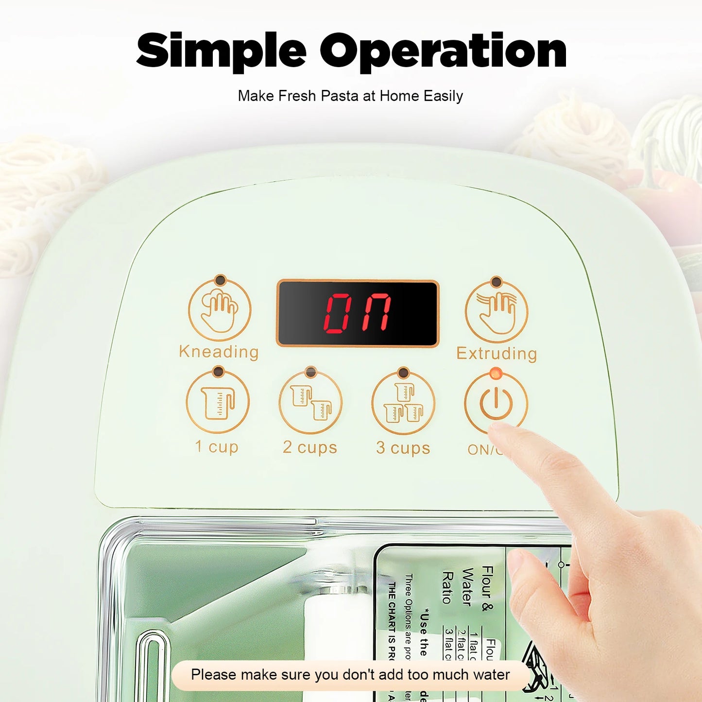 Electric Pasta Maker with 13 Molds Noodle Machine 110V Green