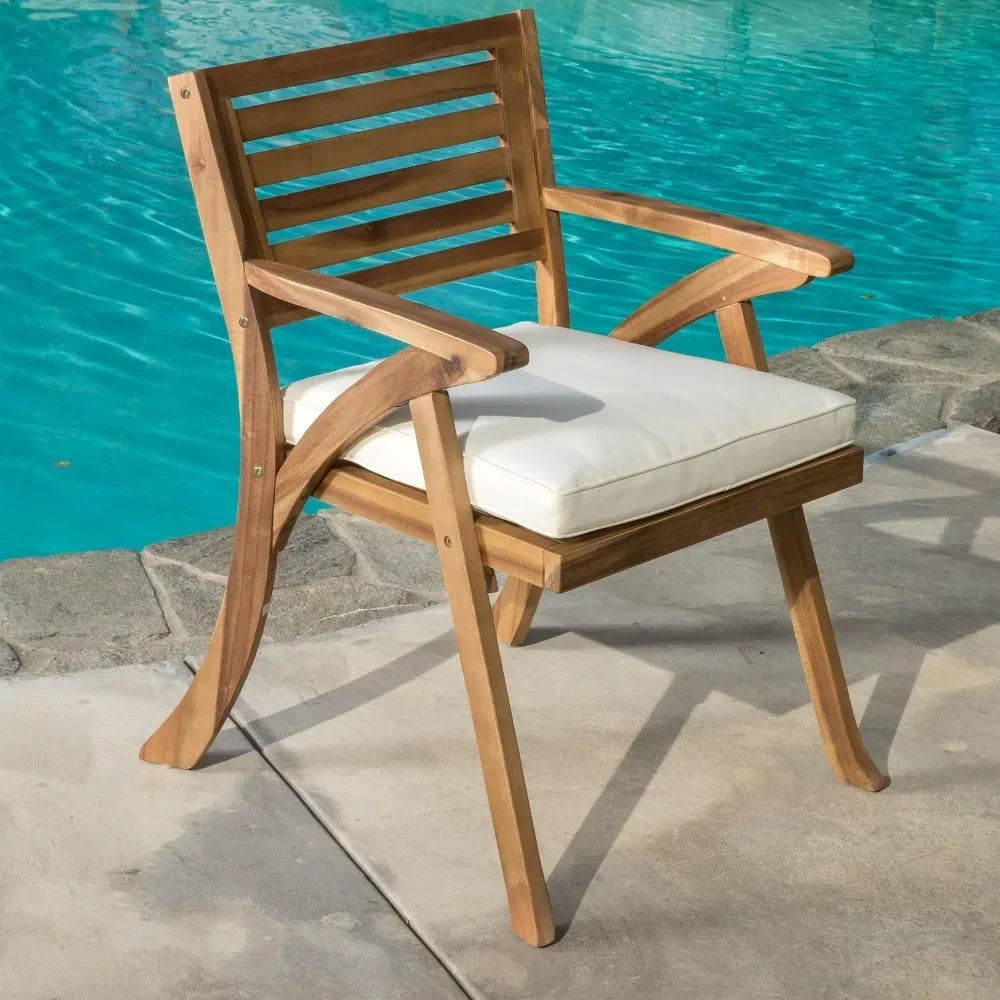 Coronado Acacia Wood Bistro Set Outdoor Garden Set 27.25 x 24 x 34.25 Inches 3 Pieces Teak Finish