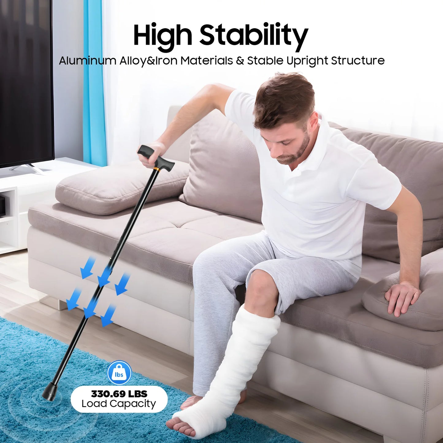 Stair Climbing Cane Half Step Stair Walker Aid Adjustable Stairway Lift for Elderly Seniors Assist Helper