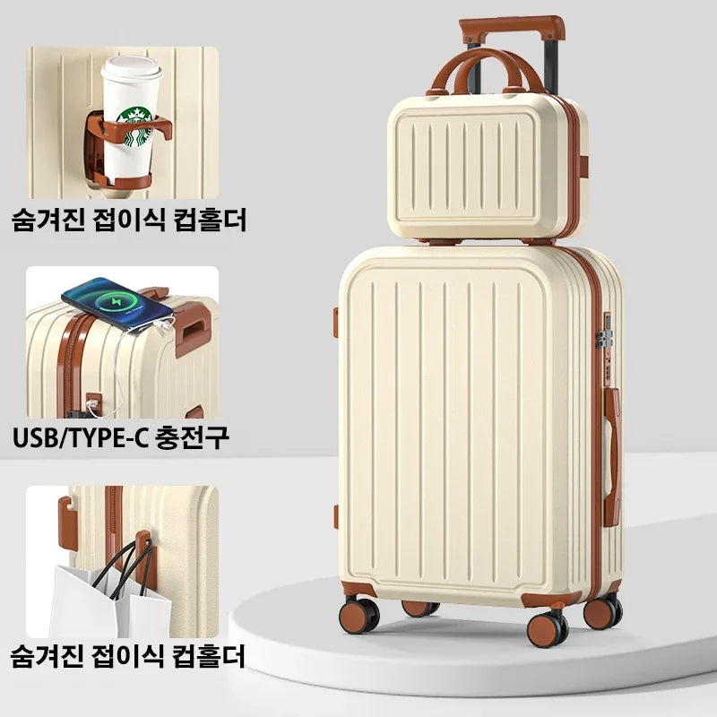 Large Capacity Luggage Trolley Suitcase 20 22 24 26 28