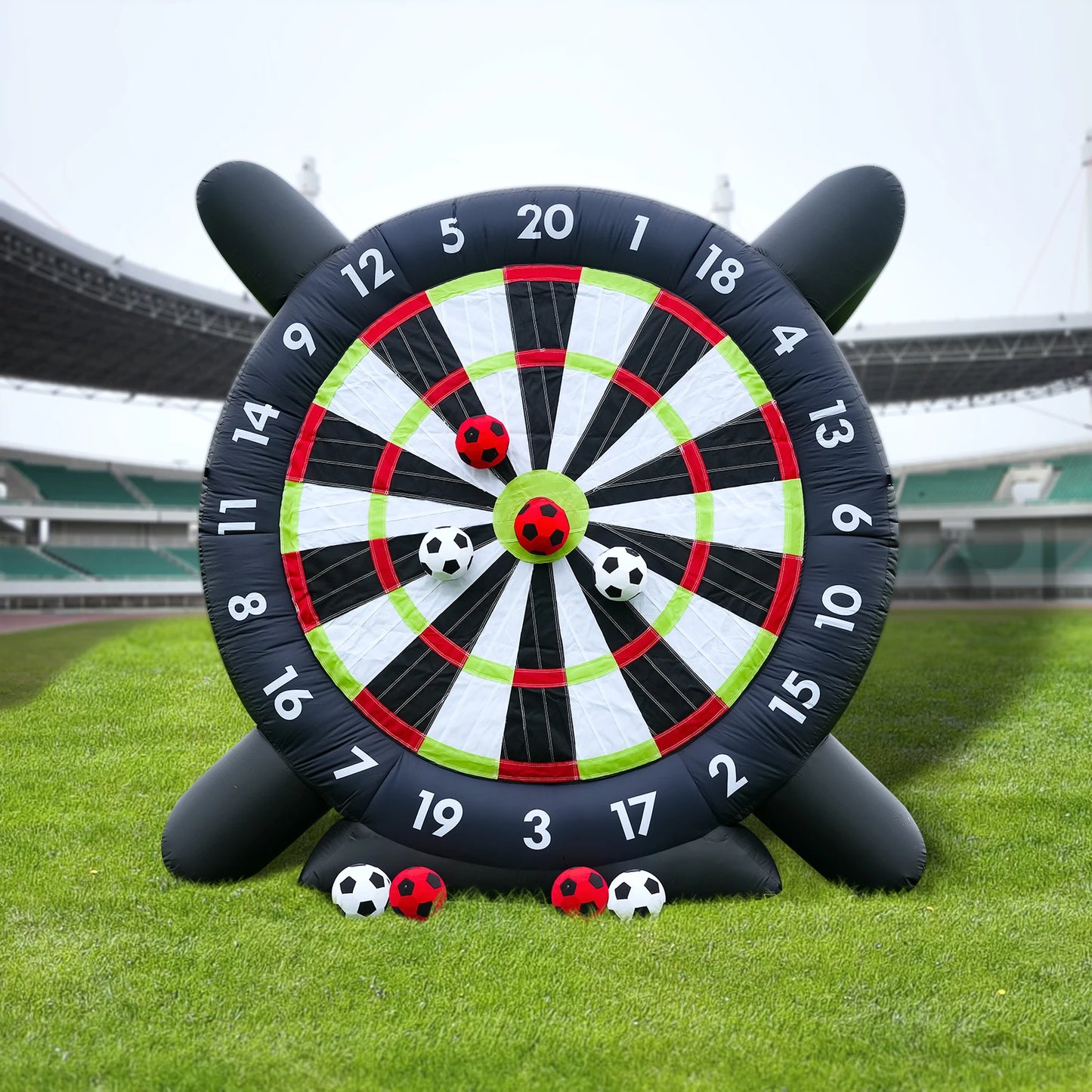 10FT Giant Outdoor Inflatable Soccer Golf Darts Board with 8 Soccer Balls and Blower Football Playground