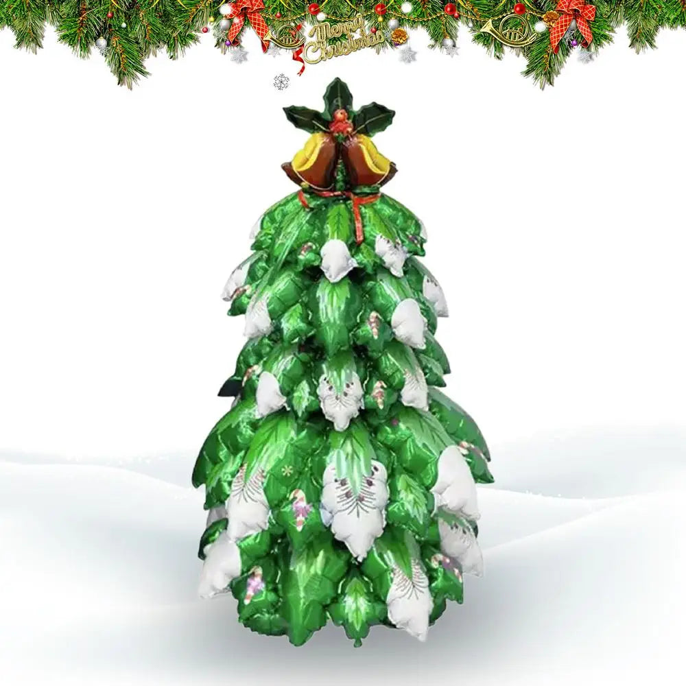 Christmas Tree Balloon Light Up Inflatable Christmas Tree Festive Indoor Ornament Cartoon Pine Tree Display for Winter New Year