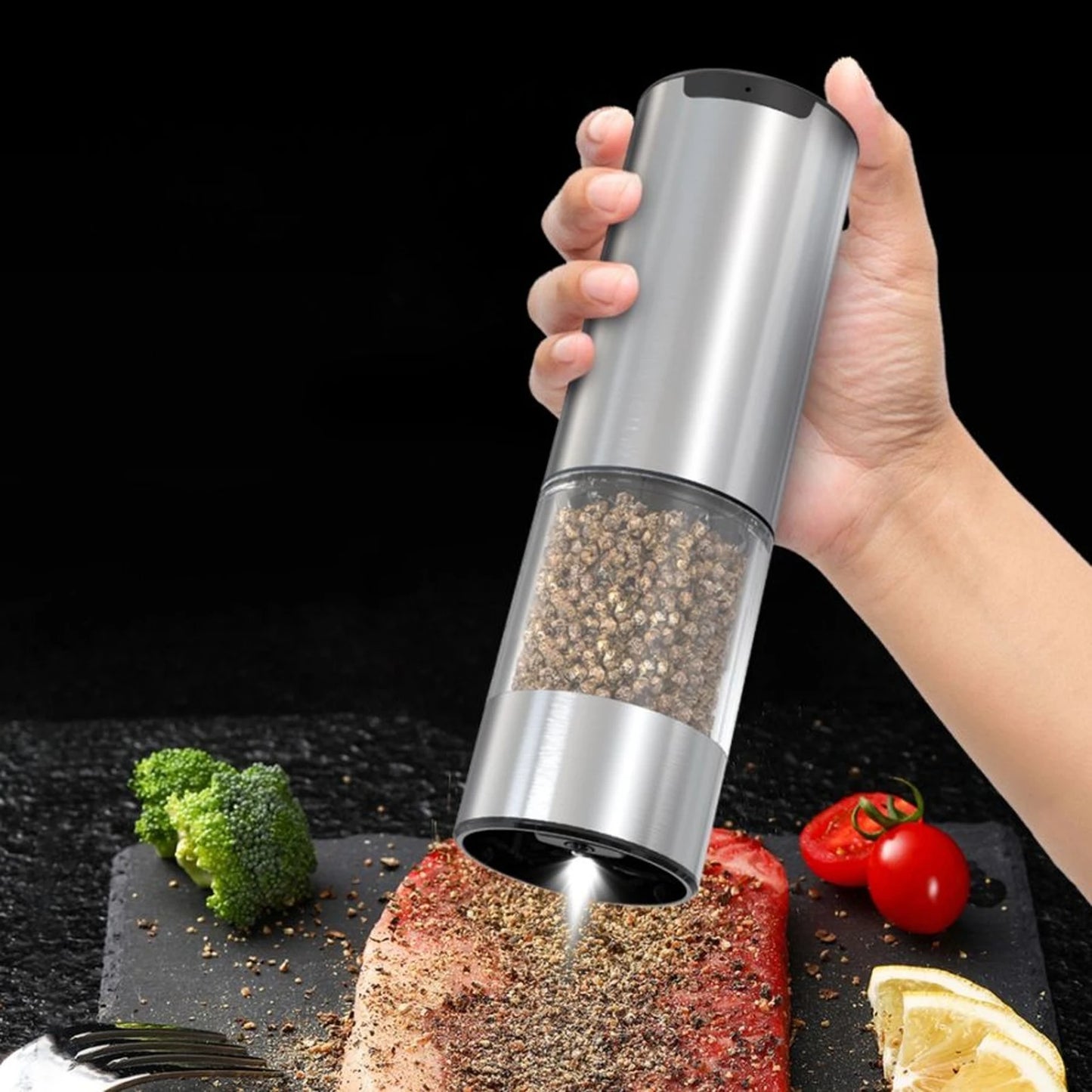 Electric Salt and Pepper Grinder Set 2 Pack Rechargeable