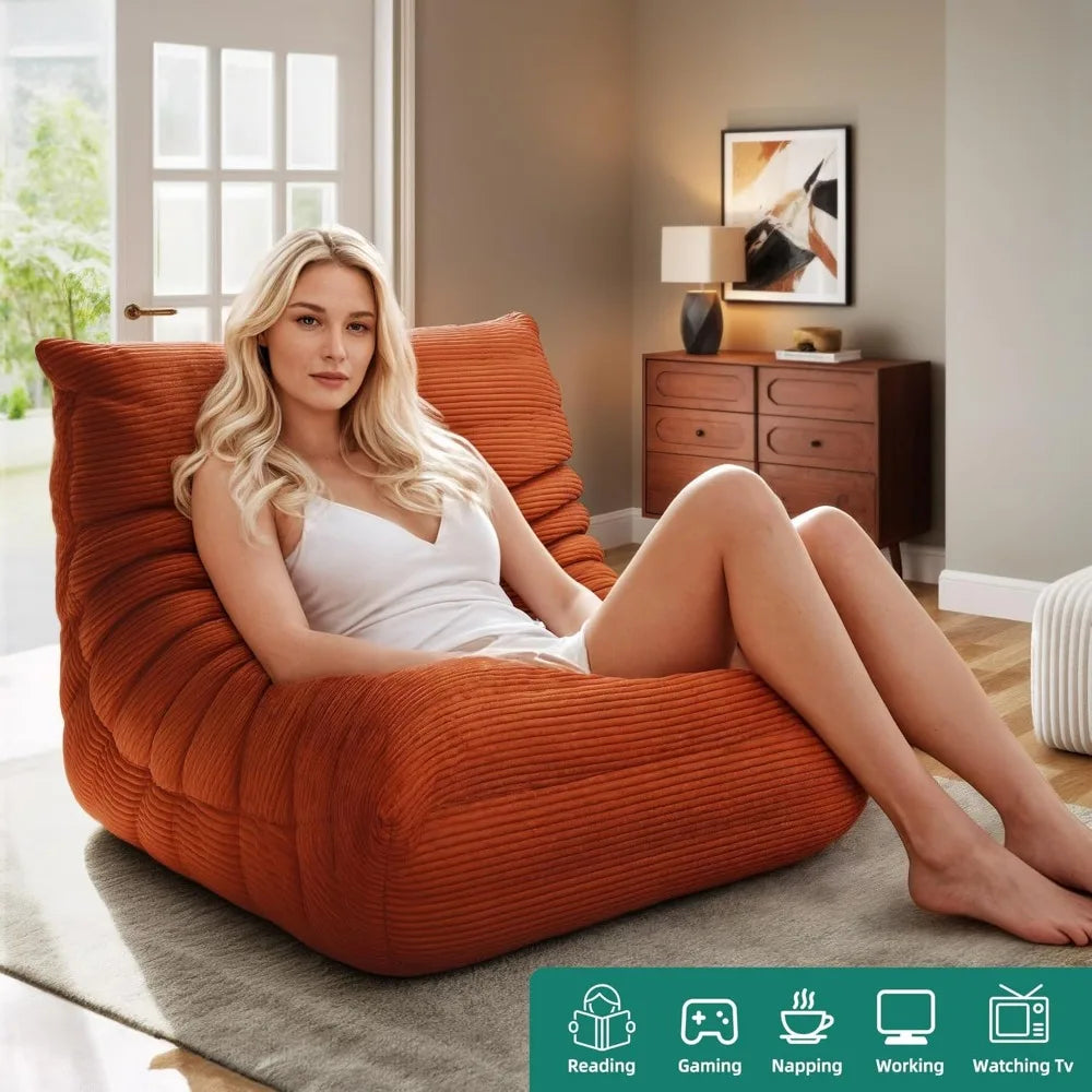 Cordury Bean Bag Chairs For Adults Memory Foam Lounger
