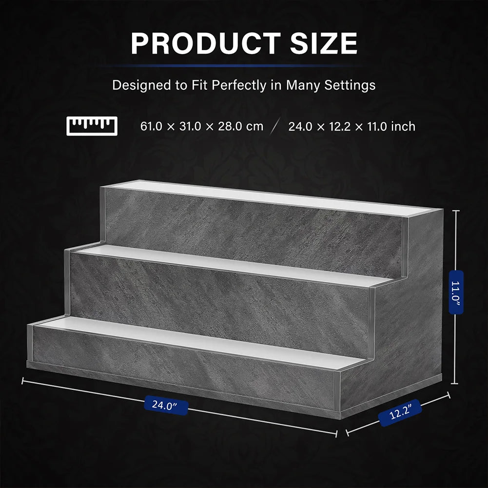 LED Lighted Liquor Shelves Wooden Bottle Display Shelf with App Remote Control for Home Bar Pub Restaurant Party Supplies 20 Inch
