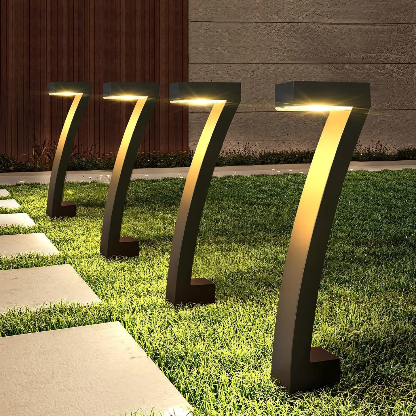 6 Pack Bright Solar Outdoor Lights Pathway 12 Hours Solar Garden Lights Auto On Off for Outside Landscape Path Yard Walkway