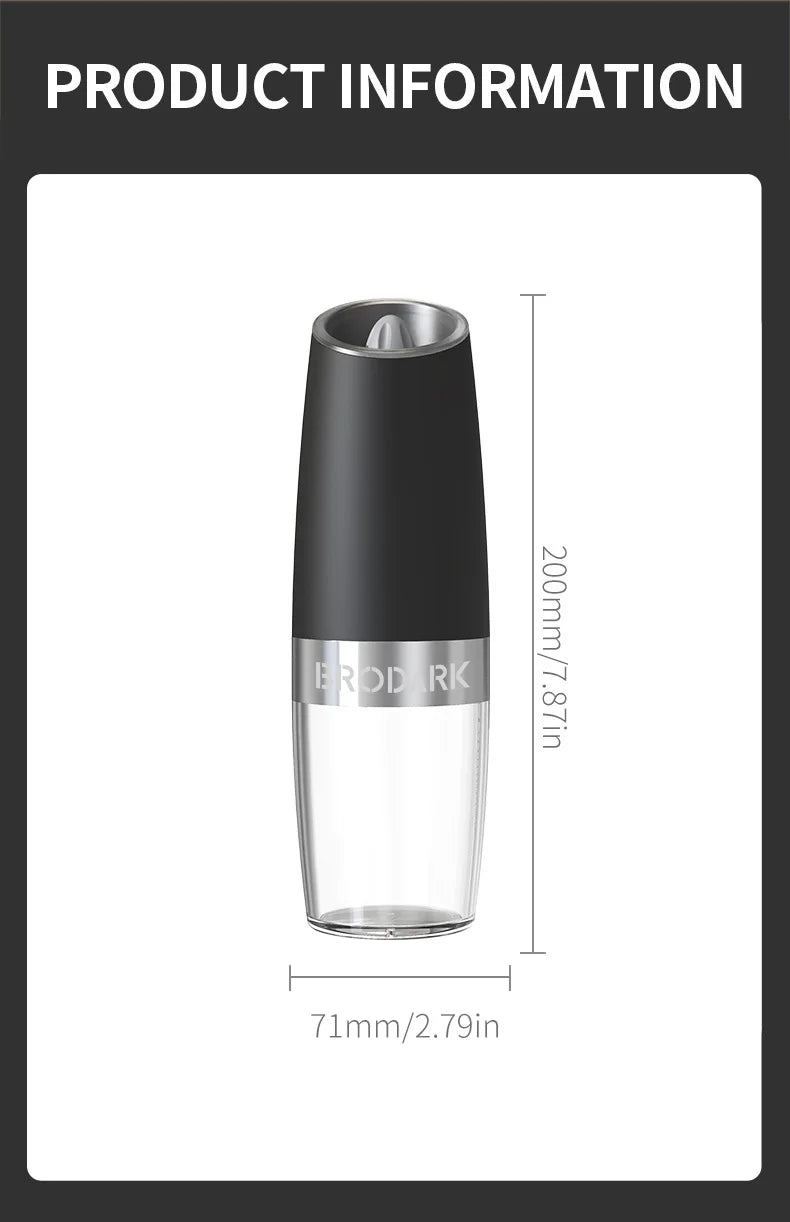 Gravity Electric Salt And Pepper Grinder Set With LED Light