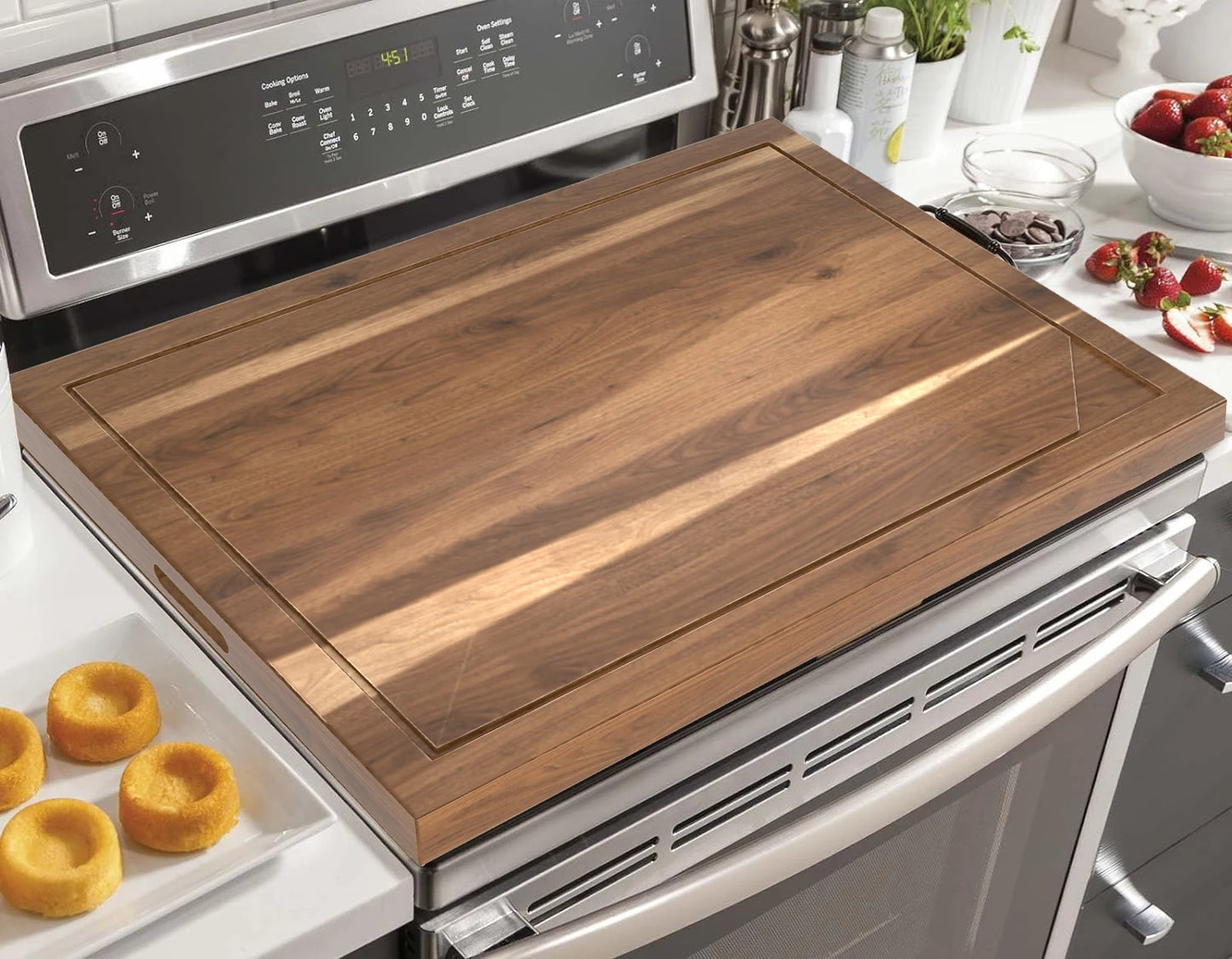 Wooden Stove Cover Board for Gas Stovetop 30 x 22 Noodle Board Electric Stove Cover for RV Stove Top Eco Friendly