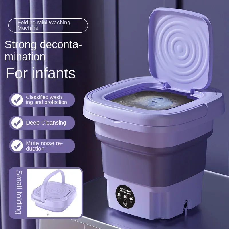 8L Portable Folding Washing Machine Bucket for Travel