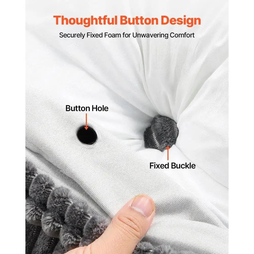 Cozy Queen Size Wedge Headboard Pillow with Side Pockets and Washable Flannel for Reading Gaming and Working in Bed Grey
