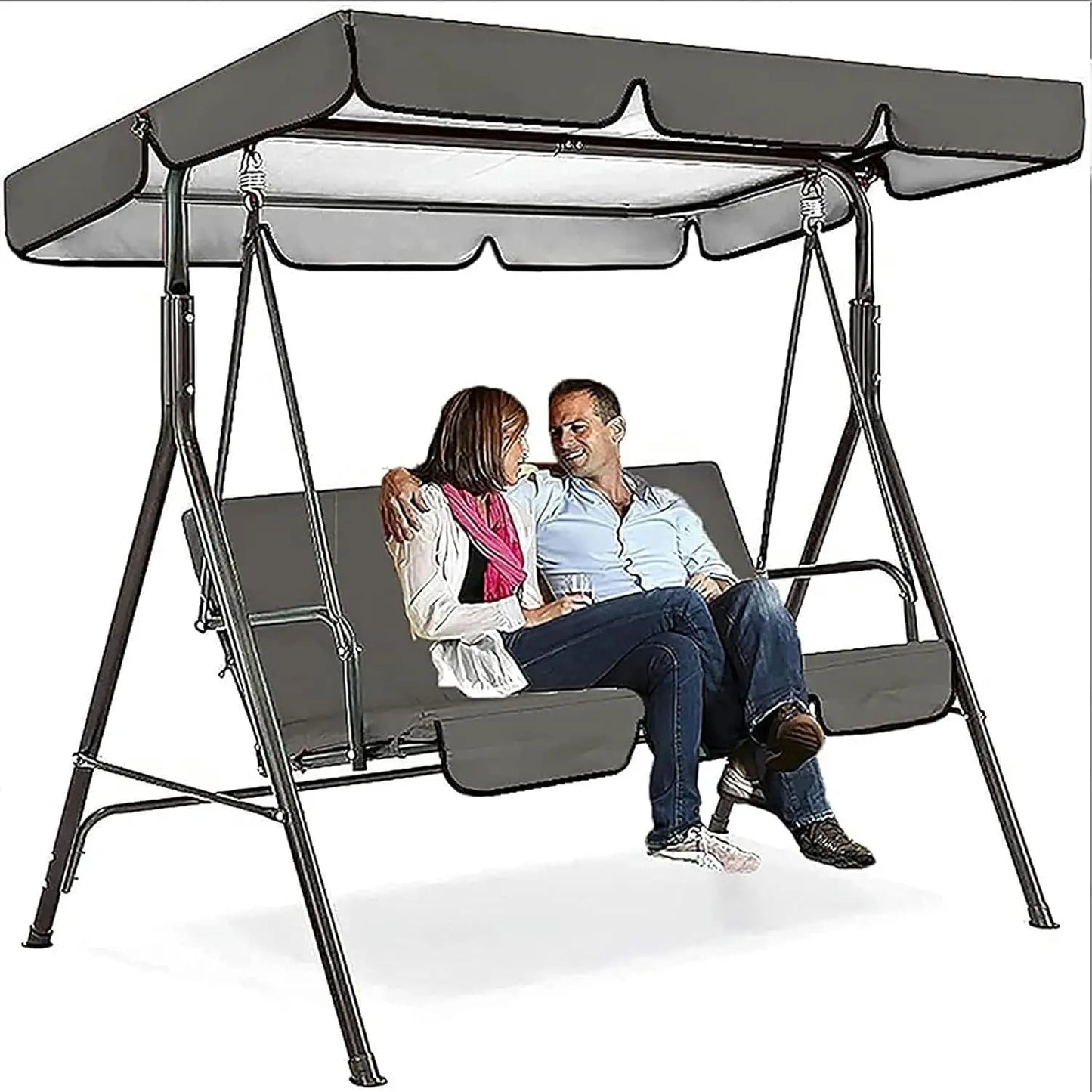 Outdoor Swing Canopy Replacement Cover Set with Cushion Covers for Patio Swing Weather Resistant UV Protection Easy Installation