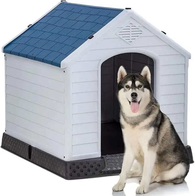 BestPet Dog House Indoor Outdoor Insulated Kennel Durable Plastic Dog House for Small Medium Large Dogs Weather and Water Resistant