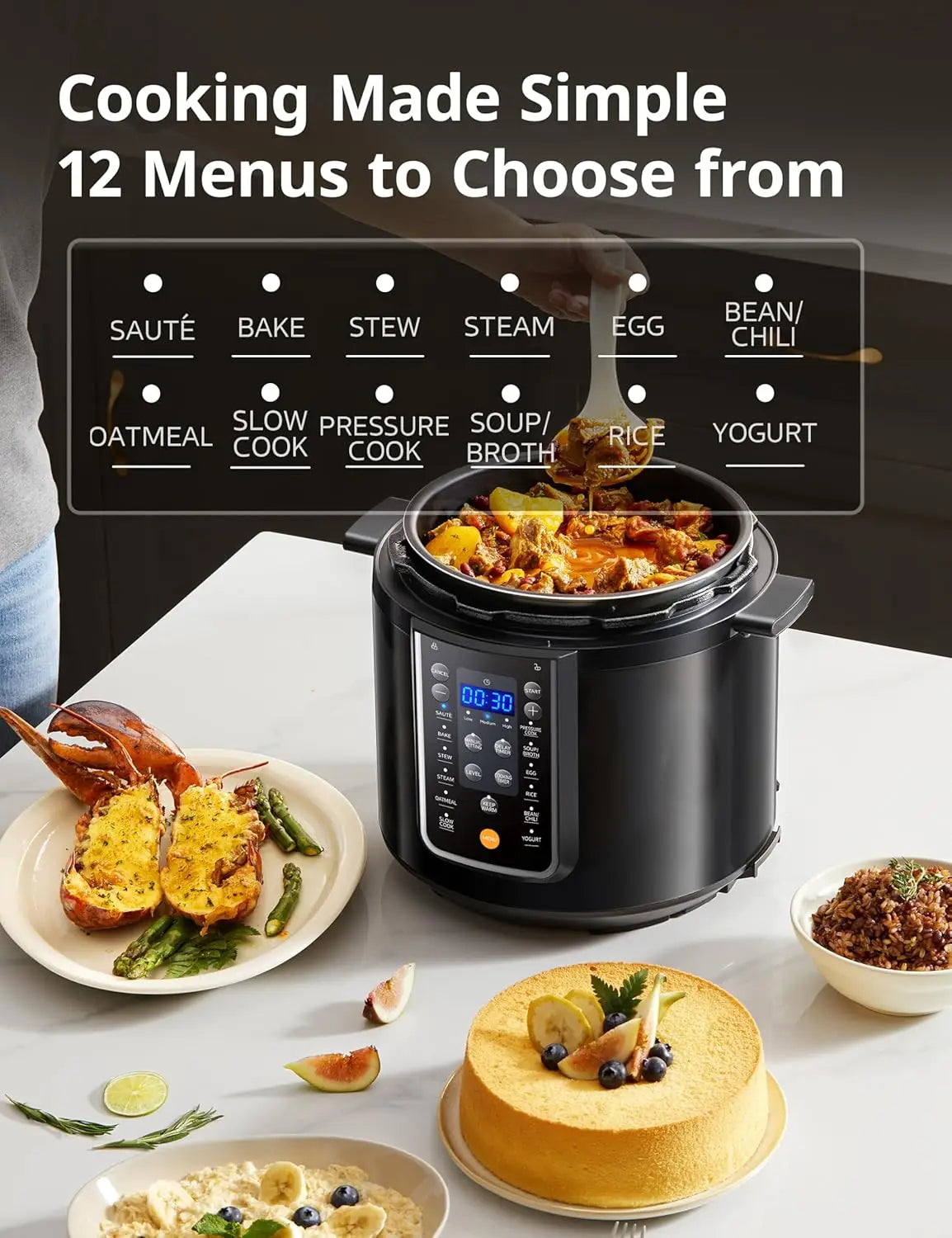 9 In 1 Electric Pressure Cooker 14 Presets Multi Cooker