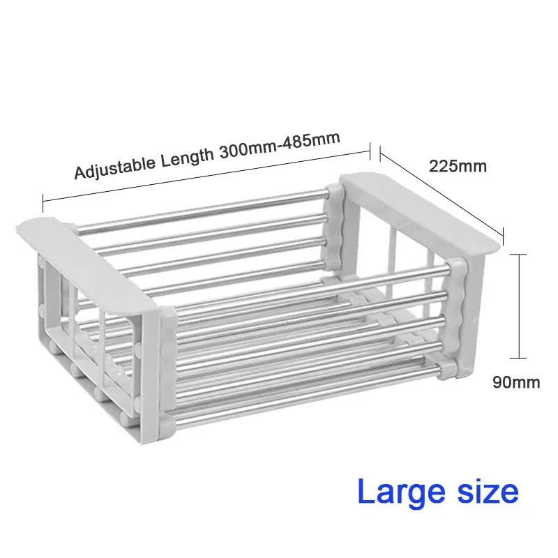 Kitchen Stainless Steel Sink Drain Rack 304 Dish Drying Rack Storage Organizer Black Small