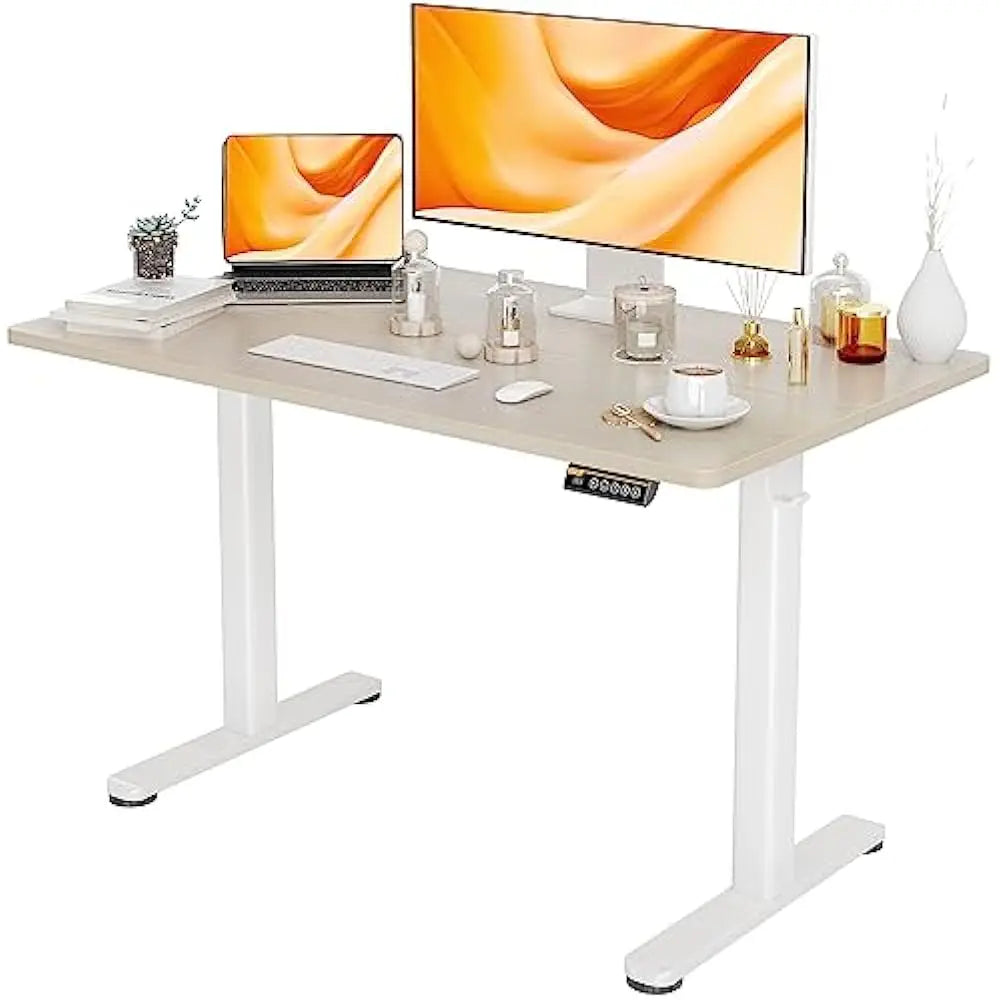 Electric Standing Desk Adjustable Height Stand Up Desks 24x48 Inches Sit Stand Home Office Desks with Splice Board and Frame
