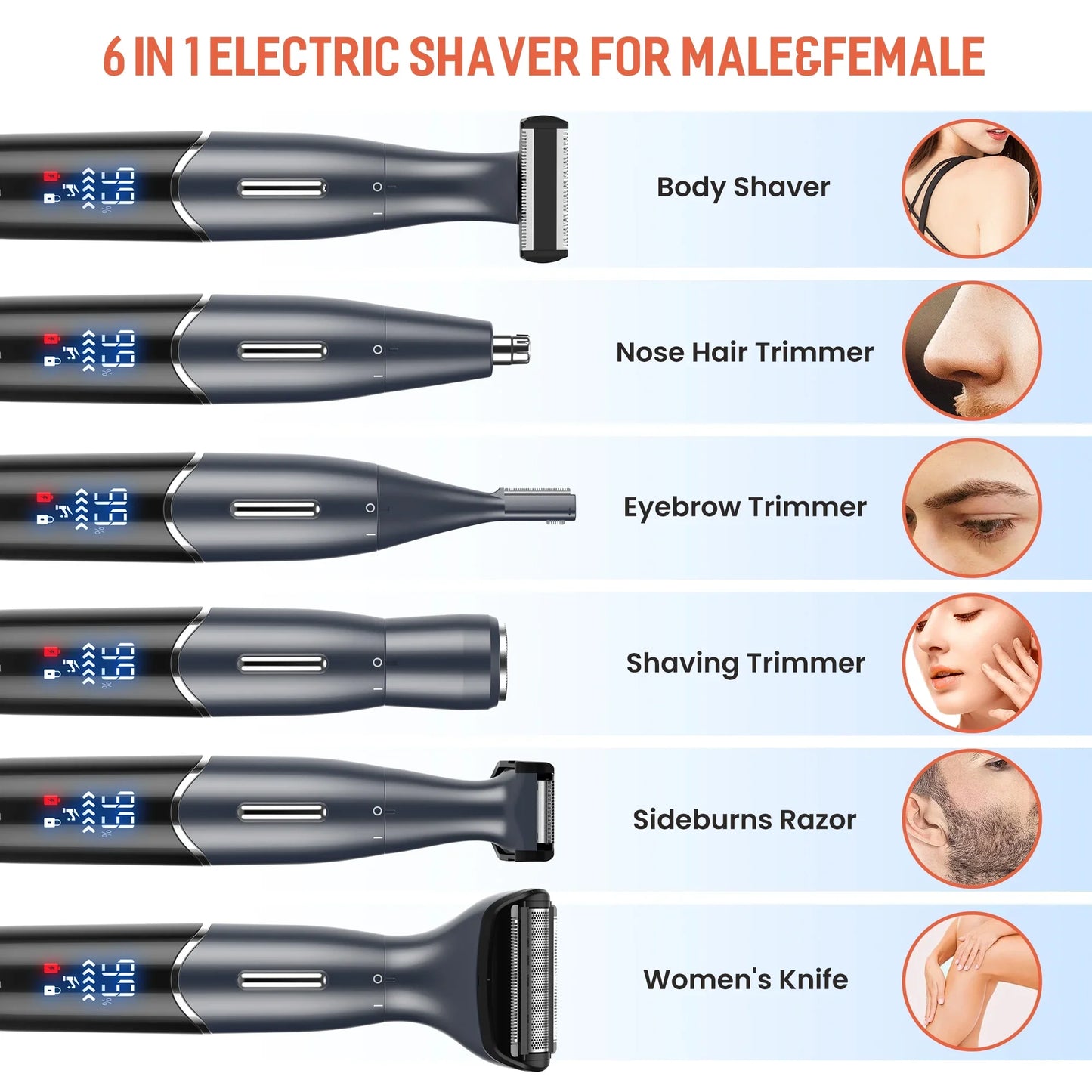 Sejoy Six In One Electric Razors Women Men Bikini Trimmer