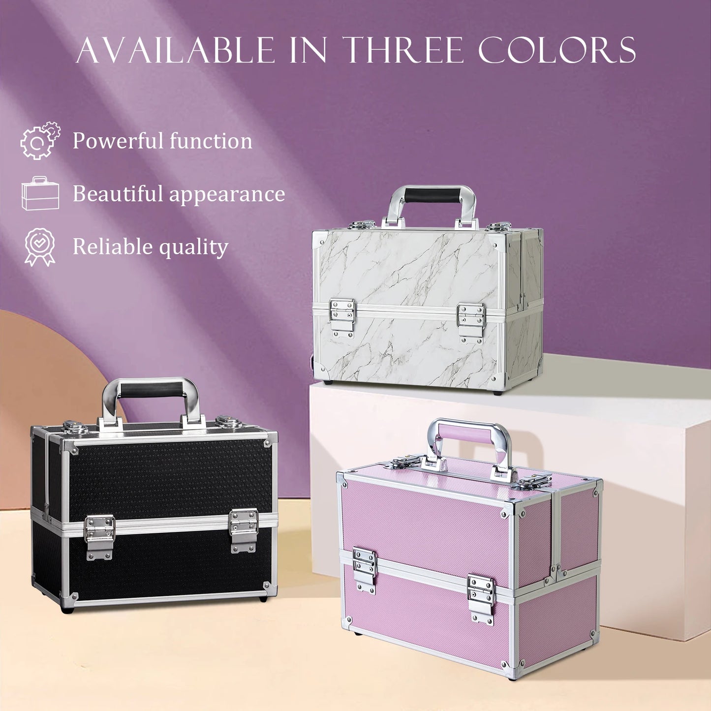 Nail Suitcase Travel Large Capacity Makeup Case 6 Trays
