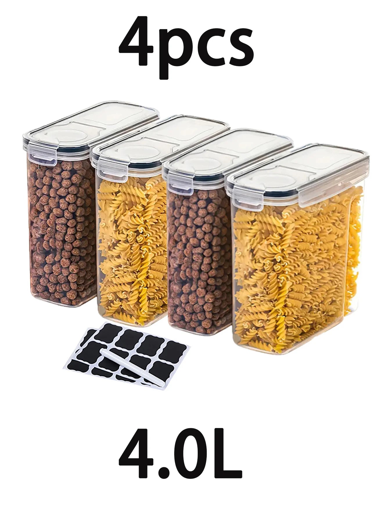 4Pcs Large Food Storage Containers With Lids Airtight Food Storage Containers For Kitchen Pantry Organization And Storage