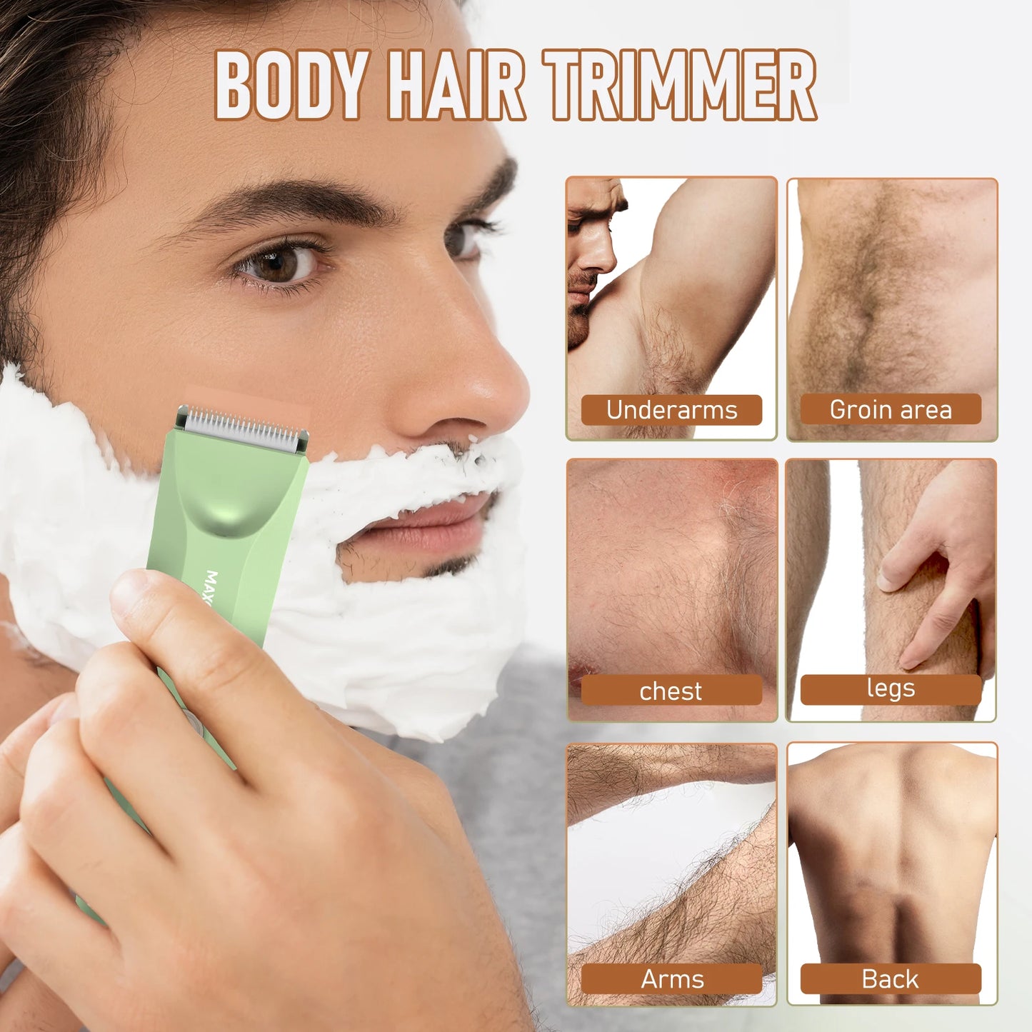 Maxgroom Body Hair Trimmer Shaver For Men Ceramic Blade