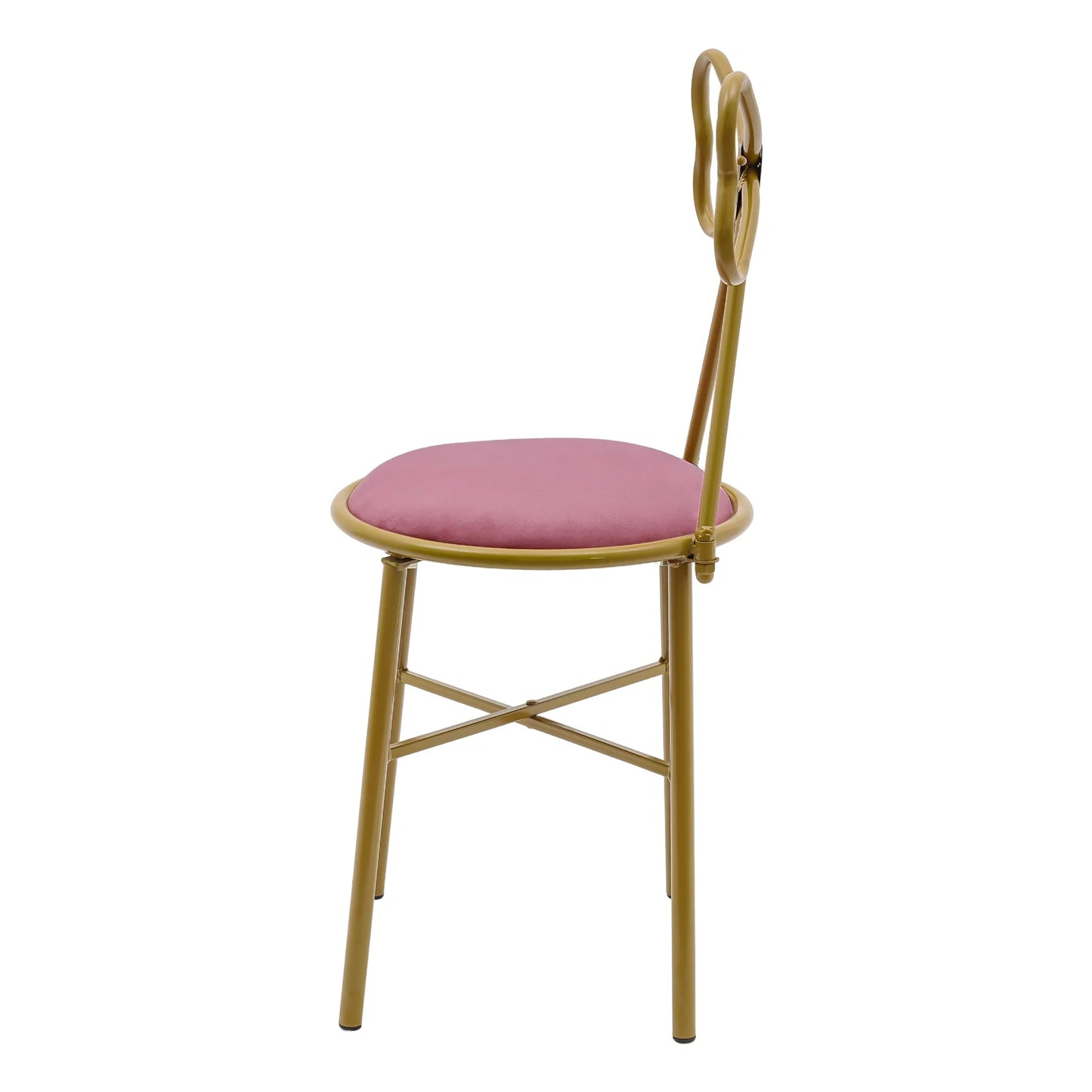 Deep Pink Butterfly Backrest Chair Butterfly Shaped Vanity Chair Metal Backrest Chair for Dresser Living Room Bedroom