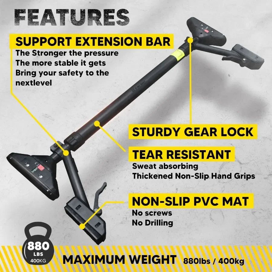 Pull Up Bar for Home Gym: DualDirection Support System Enables Full Upper Body Workout Adjustable Height Fitness Training Equip
